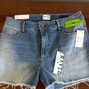 Frayed Women's Blue Jean Shorts